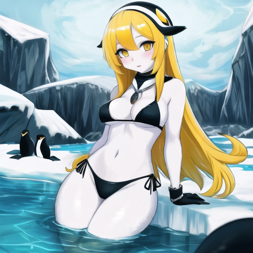a_girl_with_long_yellow_hair_in_a_black_bikini_in_the_water_among_ice_floes_with_penguins_1731612517.png